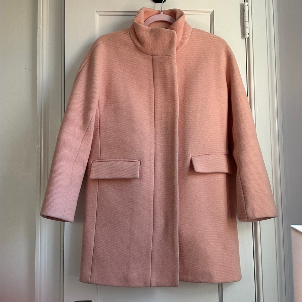 J CREW stadium cloth nello gori pink blush cocoon coat 4 EUC